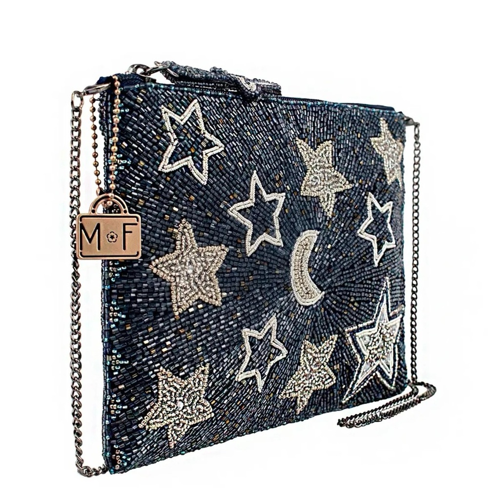 Mary Frances Celestial Moon & Stars Beaded Crossbody Bag - Picture 3 of 6